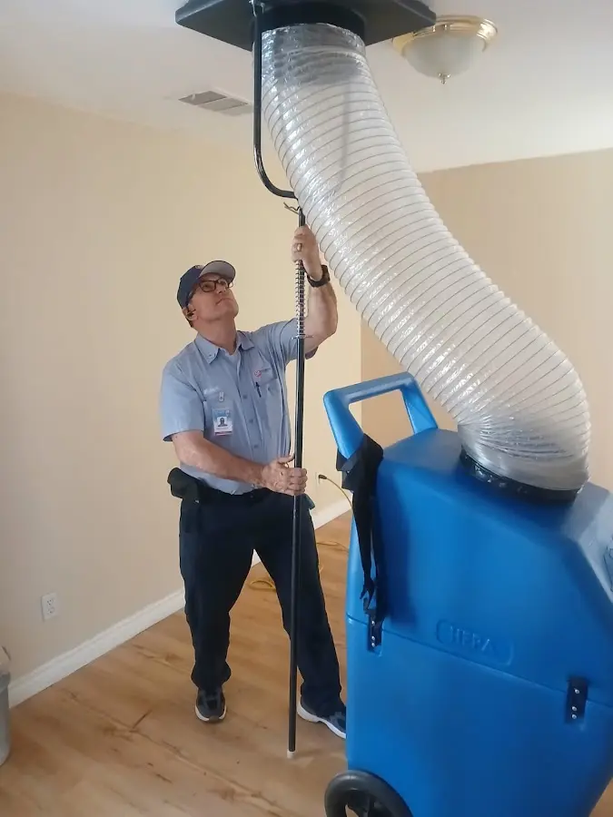 HVAC Installation technician using HEPA equipment in Meadow Woods